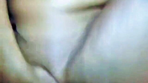 Blurry POV closeup of big pale tits and cleavage