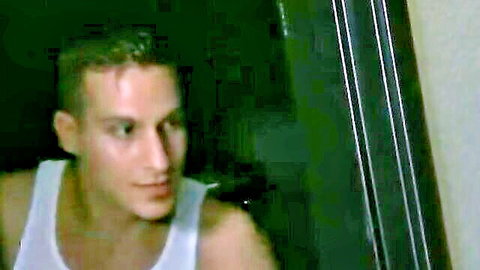 Muscular army guy in white tank top from busty docs jerkoff video