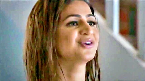 Avi Love as seductive Indian school teacher smiling in romantic scene