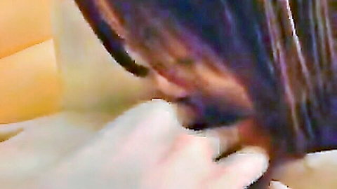 Japanese t-girl with long hair gripped intimately