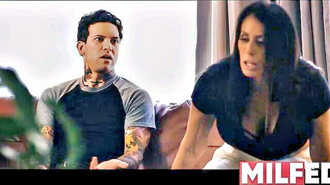 Reagan Foxx as busty stepmom seduces tattooed stepson on couch - Milfed