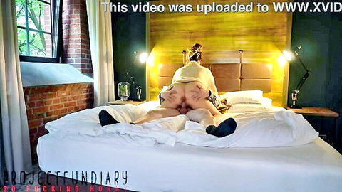 Projectfundiary in cozy turtleneck, ass up relaxed sex on bed