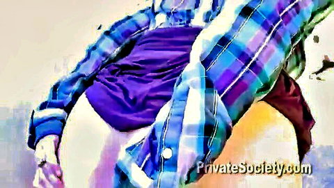 Amateur babe with big tits covered in cumshot from plaid shirt guy deepthroat facial