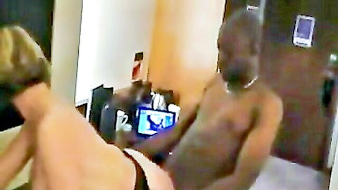 Big titted blonde UK MILF in lingerie with BBC in explicit position