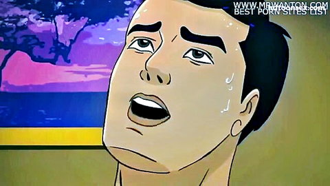 Indian cartoon man in emotional ecstasy, animated hot Hindi sex scene