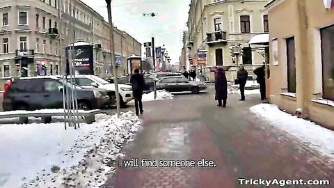 Tricky Agent approaches Rose on snowy street for casting seduction