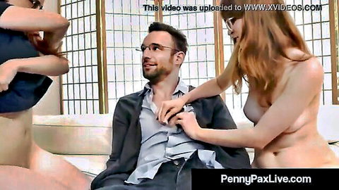 Penny Pax and Jay Taylor topless teasing Alex Legend in gangbang