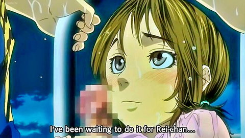 Hentai girl with brown ponytail surprised by censored blowjob in Tayu Tayu episode 1