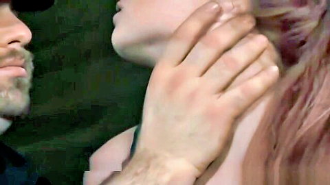 Ashley Lane in intense BDSM neck grip bondage scene