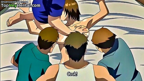 Hentai girl gets intense cumshot in anime gangbang scene