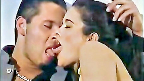Passionate tongue kiss in Ecstasy: Angelica's erotic dreams Italian episode