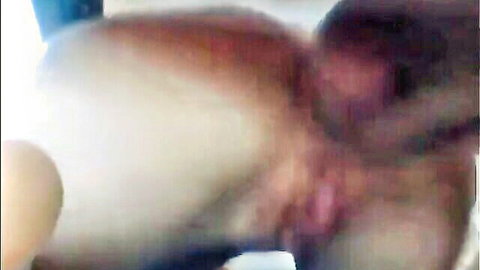 Blurry close-up of Russian woman's pale ass in coarse anal squirt action