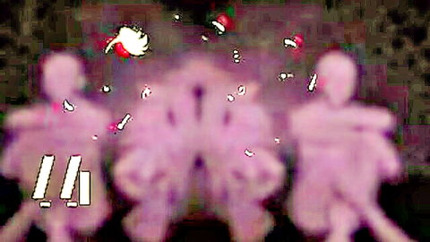 Blurry pink ghostly figures of curvy women with big asses dancing seductively