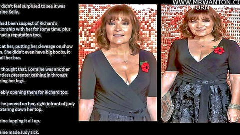 Judy Finnigan mature UK TV MILF in sexy black dress with deep cleavage