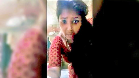 Surprised Indian beauty in tight polka dot dress with wide eyes and full lips ready for cock