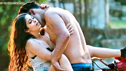 Garima Jain in passionate Indian roleplay embrace with Malik, steamy couple scene