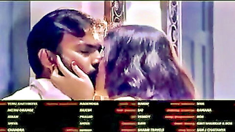 Passionate Indian couple kissing in saree from Desi web series sex scene
