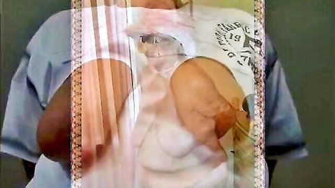 Mature ebony granny slutty nude on all fours in white top