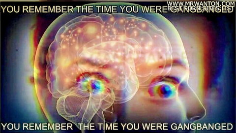 Surreal brain hypnosis thumbnail for subliminal gangbang memory slut maker video