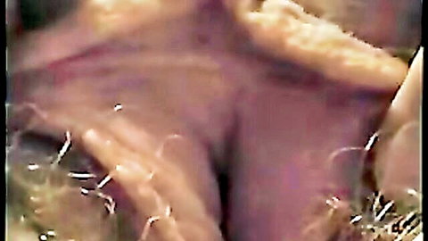 Close-up of Vivienne's hairy pussy, explicit vulva detail