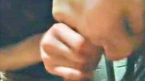 Oriental cutie giving intense blowjob on live webcam