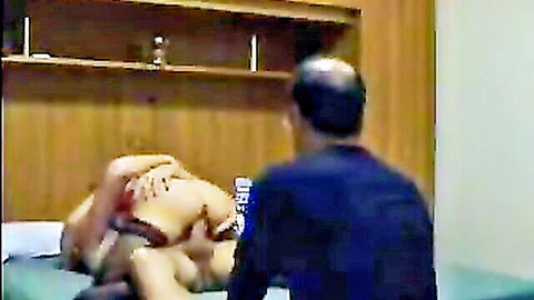 Busty Italian wife gets oral from lover while cuckold husband watches