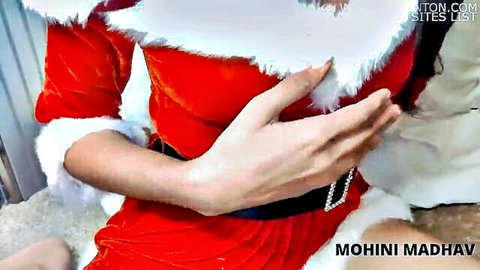 Mohini in sexy red Santa dress, teasing on Christmas Eve