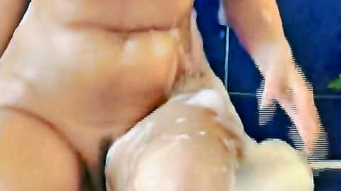 Lenka Gaborova nude soapy shower solo spread legs