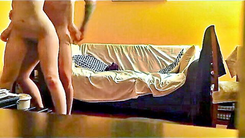 Curvy PAWG bubble butt pounded doggy style on couch