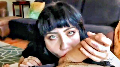 Charlotte Sartre passionately engulfing cock in intense blowjob scene