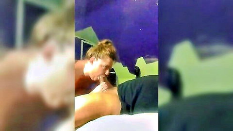 Young fit guy giving deepthroat oral in amateur scene