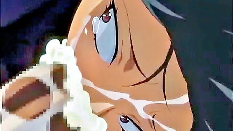 Kuroinu hentai anime girl cum facial closeup with tears