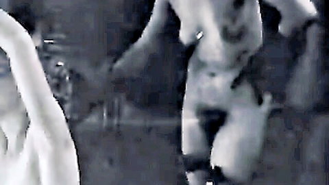 Vintage 1928 Black Mass orgy with nude MILFs in ritual pose