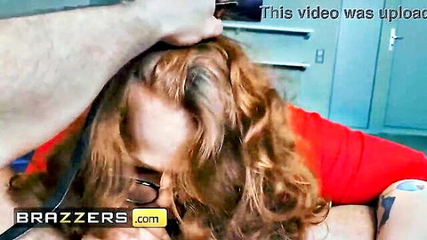 Yola Flimes redhead gets hair pulled dominantly in office fuck