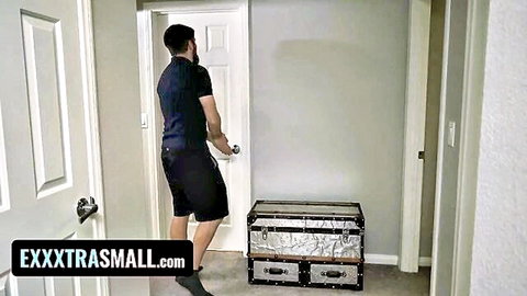 Tiny redhead babe strips cosplay to fuck boyfriend's big dick