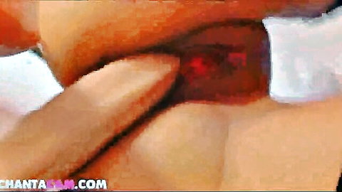 Intense anal squirting close-up, female pleasure explosion
