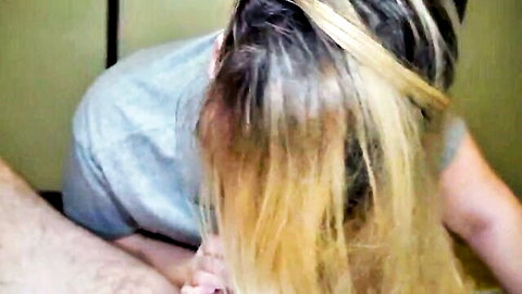 Blonde white hottie with big wet ass riding cock in reverse cowgirl