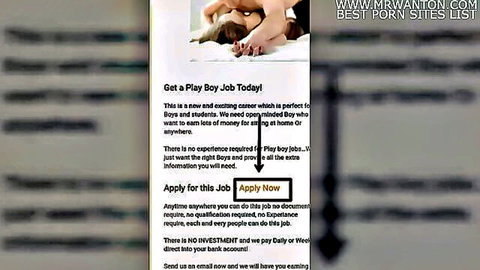 Scam play boy job ad promising easy money on best porn sites list page