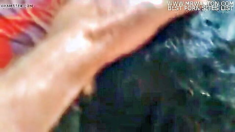 Crossaki giving intense blowjob to married neighbor