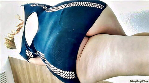 Ana Gdl Mexican beauty shaking big ass in blue cutout dress