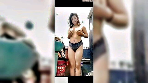 Topless Egyptian amateur in panties teasing outdoors