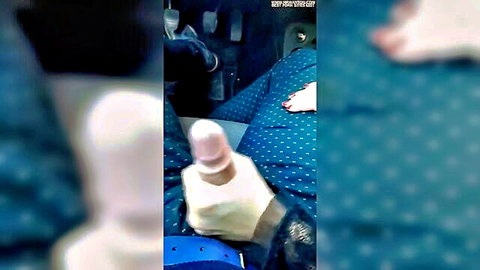 Amateur woman in car tastes pink dildo near cemetery urge