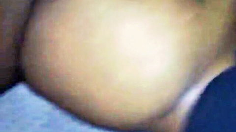 Pale ass pumped with insertion, blue panties down, amateur close-up