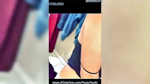 Texas MILF seductively dancing, topless in red lingerie slip