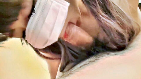 Arisa-chan masked Japanese gal in intimate oral close-up, JAV Part 04