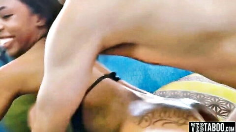 Sarah Banks ebony pornstar in intense interracial anal booty scene
