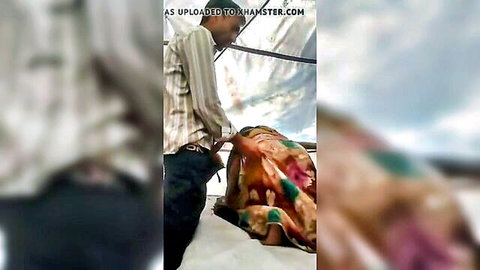 Indian couple in intense doggy style sex with saree