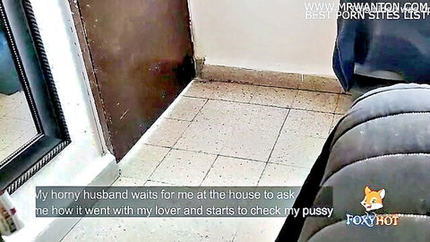 Hotwife returns home full of cum, horny husband checks her pussy after lover