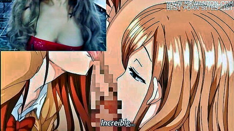 Melinamx hentai threesome: 3 girls seduce innocent boy with passionate kiss