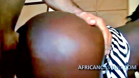 Gina G ebony MILF big ass grabbed from behind in casting